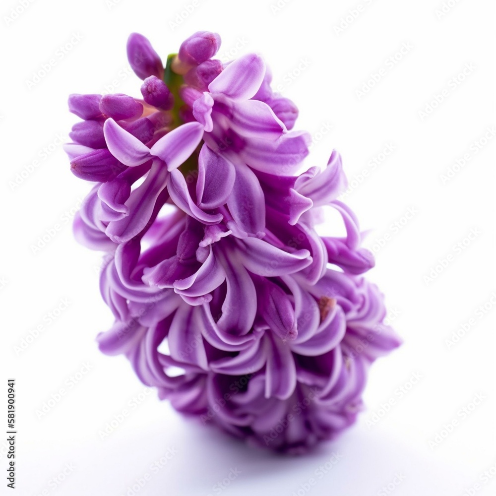 A purple hyacinth on white background Generative AI A purple hyacinth on white background Generative AI