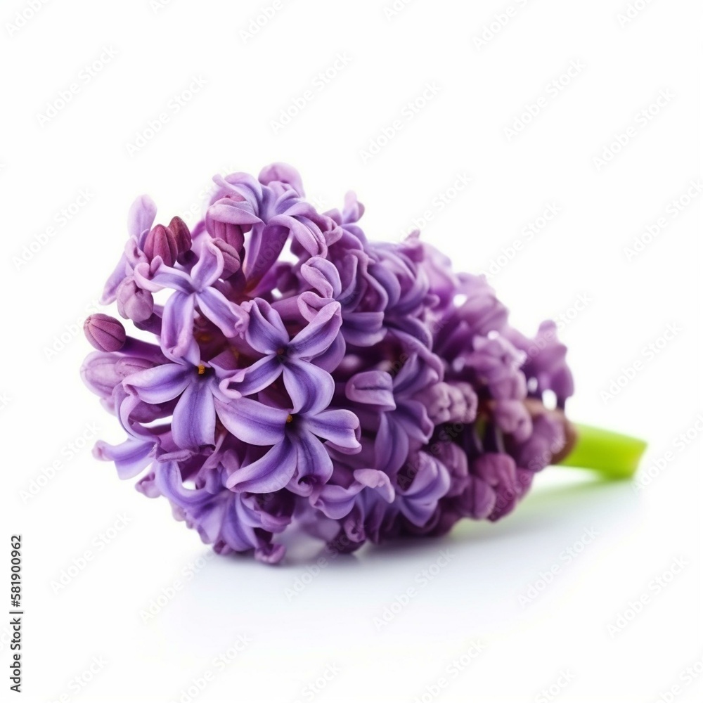 A purple hyacinth on white background Generative AI