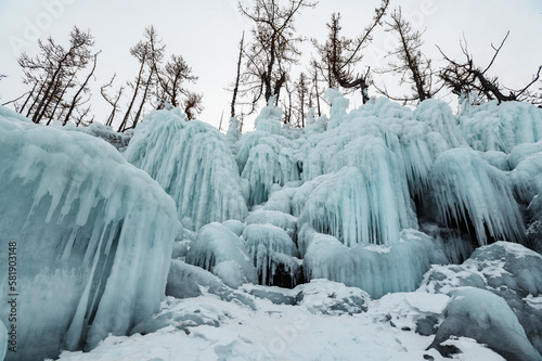Ice-covered shores of Lake Baikal