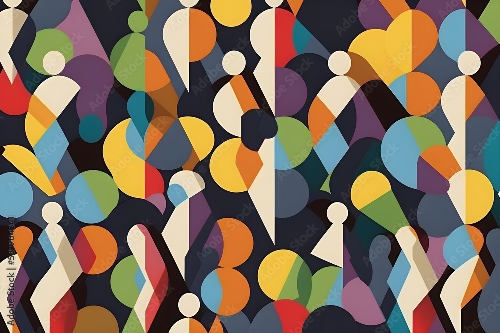Colorful surreal shapes graphic design