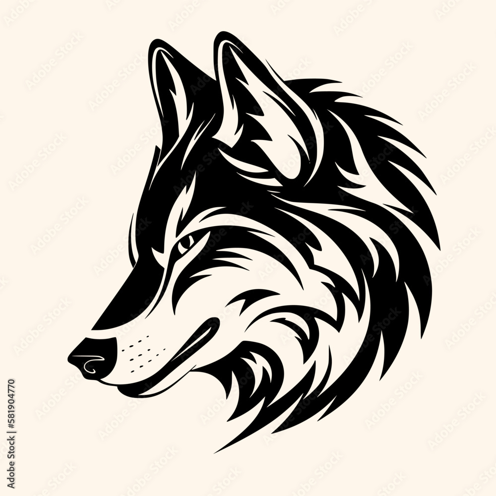 Wolf vector for logo or icon, drawing Elegant minimalist style,abstract style Illustration Wolf vector for logo or icon, drawing Elegant minimalist style,abstract style Illustration
