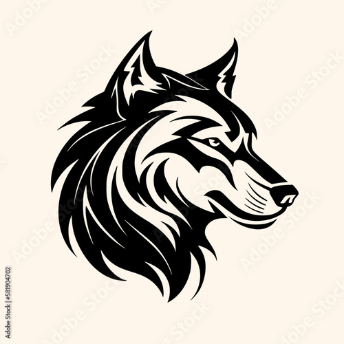 Wolf vector for logo or icon  drawing Elegant minimalist style abstract style Illustration