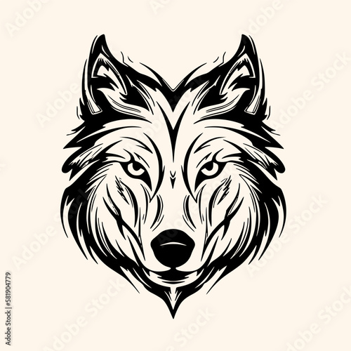 Wolf vector for logo or icon  drawing Elegant minimalist style abstract style Illustration