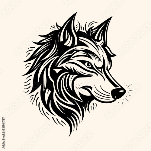 Wolf vector for logo or icon, drawing Elegant minimalist style,abstract style Illustration © Nazar