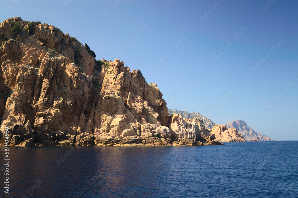 Scandola rocks in the Mediterranean sea