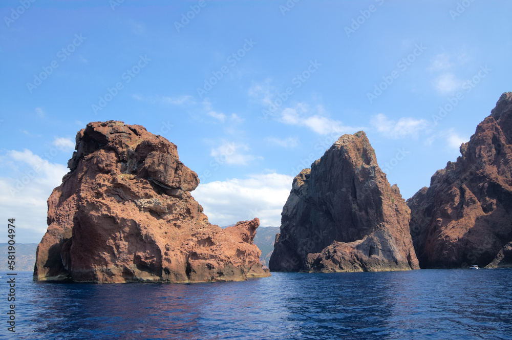 Scandola rocks in the Mediterranean sea