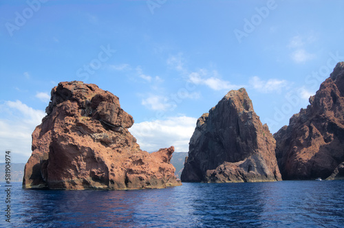 Scandola rocks in the Mediterranean sea