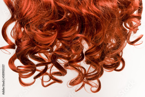 Red hair isolated on a white background.