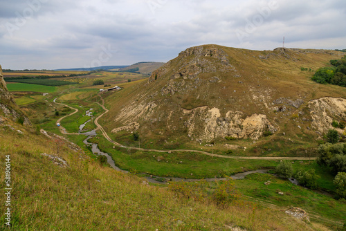 Wild rocky and mountainous nature of Eastern Europe. Landscape background