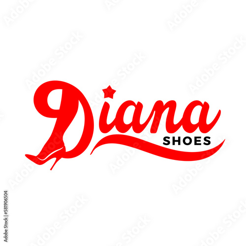 Vector logo design for shoes shop. Women shoes sign logo template