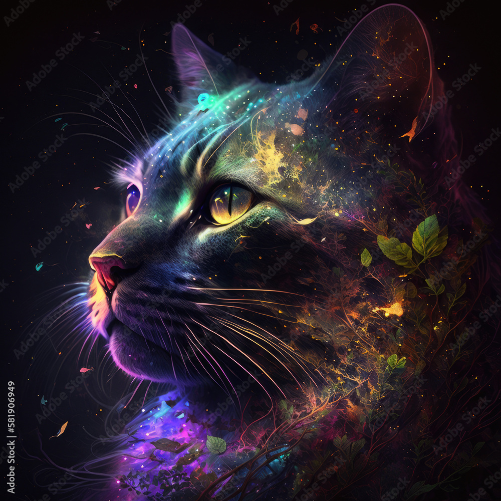 Aurora lived on a planet filled with bright, neon-colored stars that illuminated the sky every night. The planet was home to many other animals, but none were as colorful and unique as Aurora. She spe