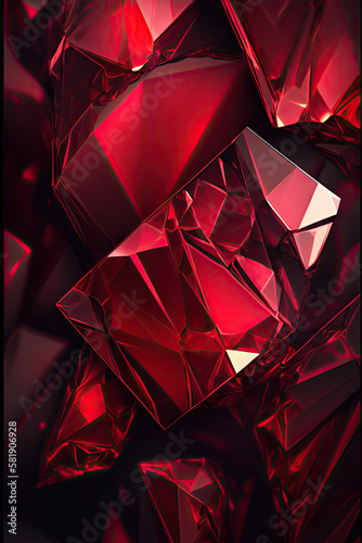 Ruby Red Gemstone Background - Gemstones Textures Backdrop Series - Red Ruby Wallpaper created with Generative AI technology