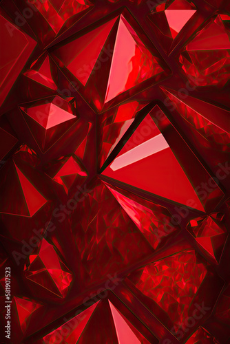 Ruby Red Gemstone Background - Gemstones Textures Backdrop Series - Red Ruby Wallpaper created with Generative AI technology