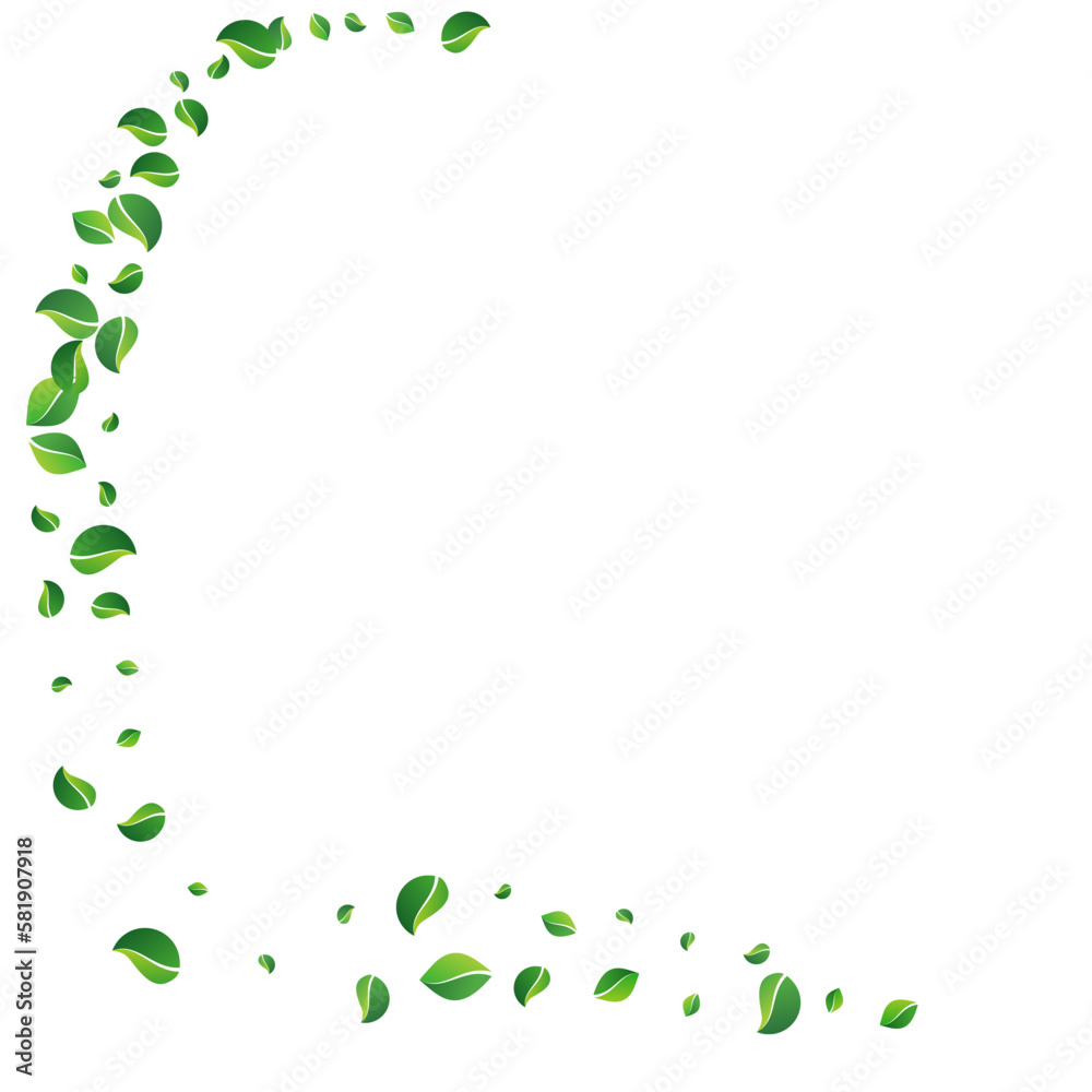 Forest Greens Wind Vector White Background.