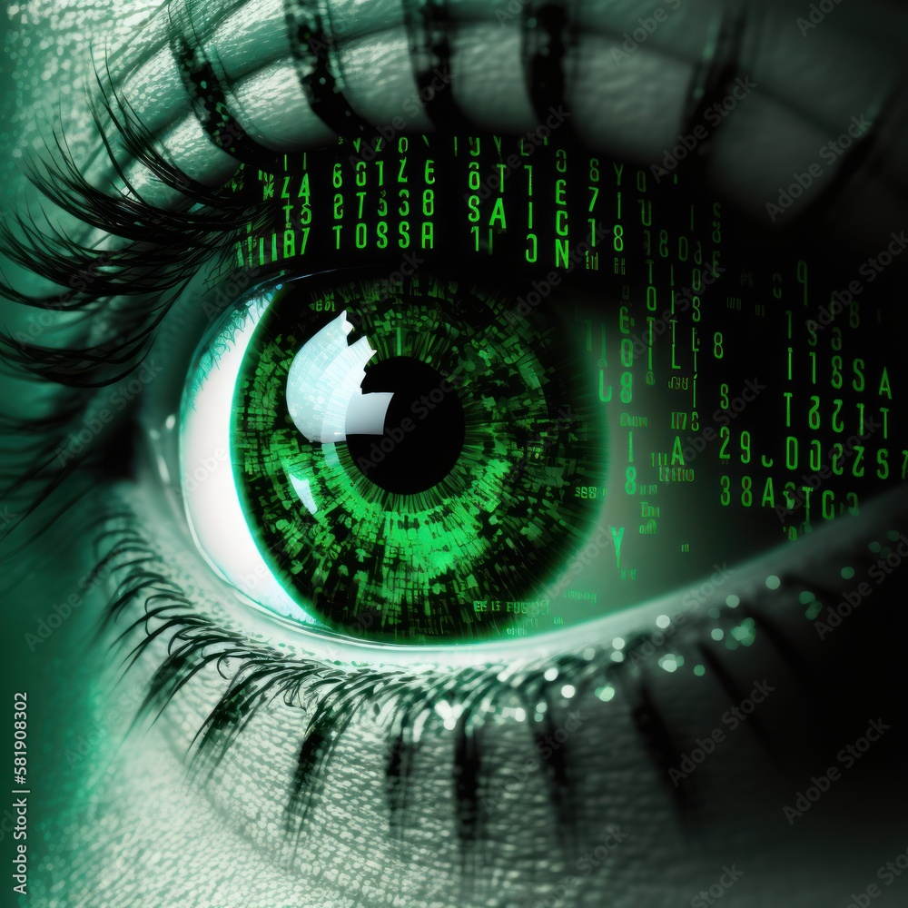 Eye matrix binary code, texture algorithm data, software visual pattern ...