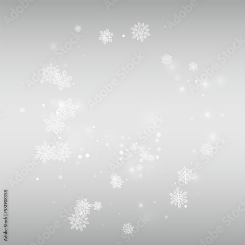 Winter Blizzard Vector Silver Background.