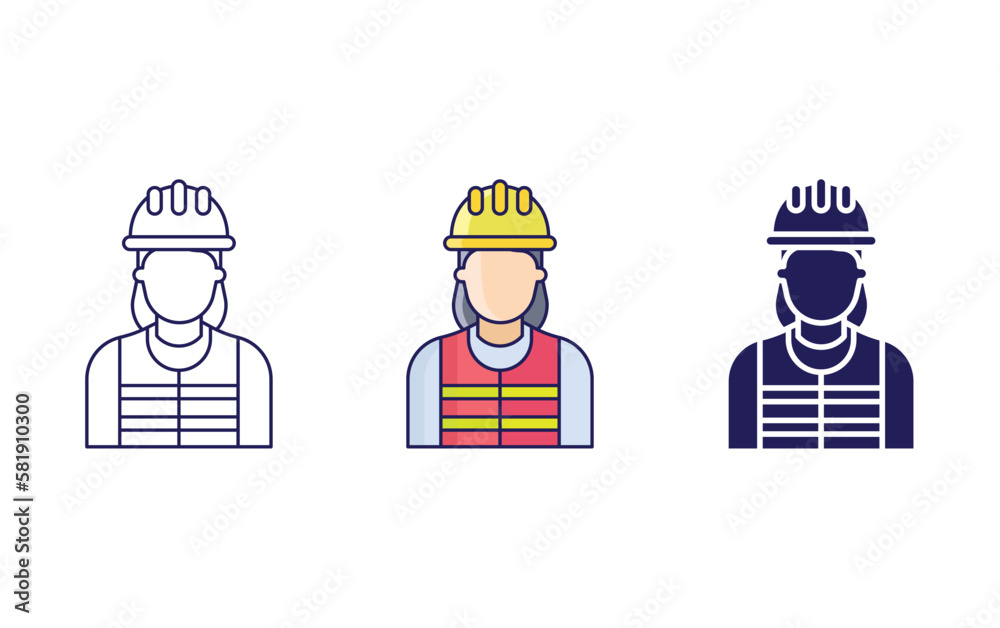 Fototapeta premium Woman Electrician vector icon