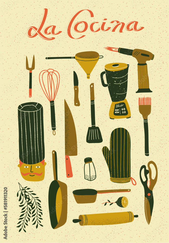 Set of kitchen utensils