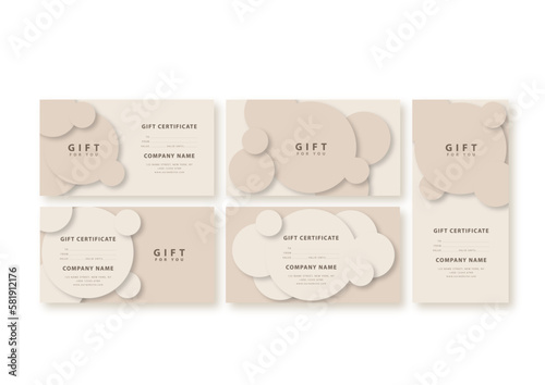 Abstract gift voucher card template. concept cover. Modern set discount coupon or certificate layout.