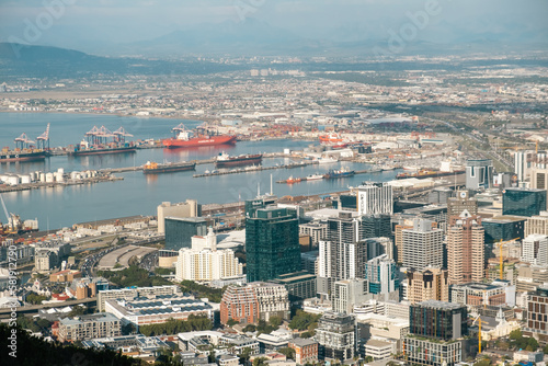View of cape town city harbor from signal hill
