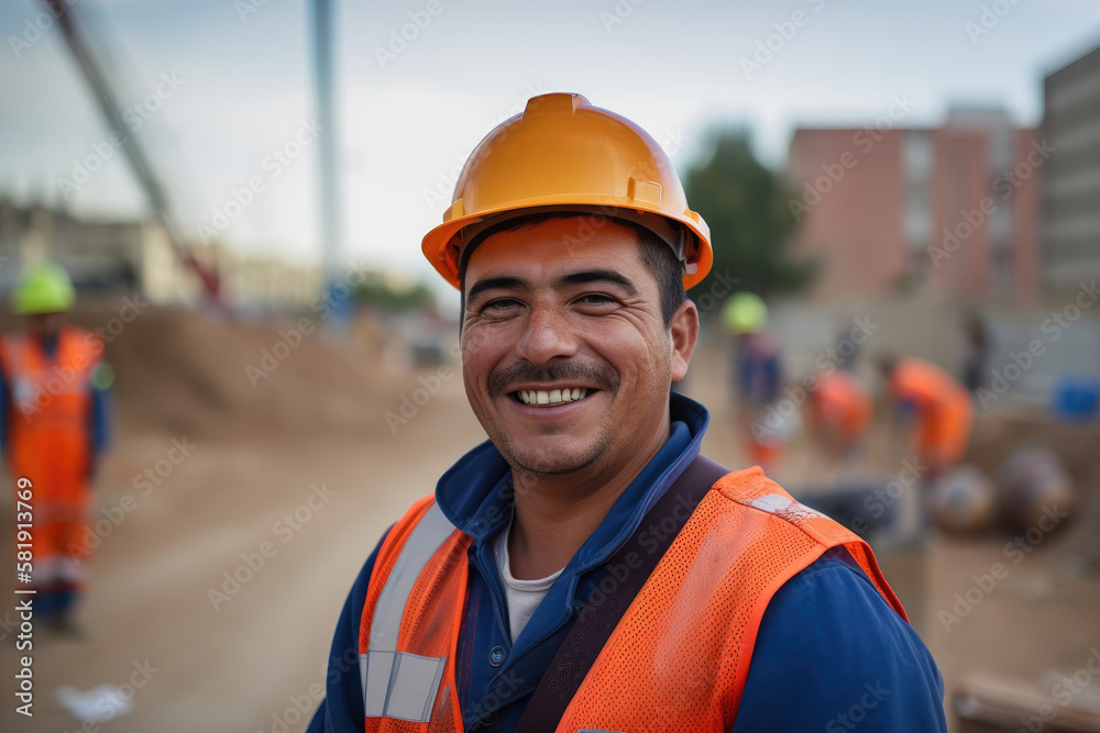 Portrait of a construction worker created with AI Portrait of a construction worker created with AI