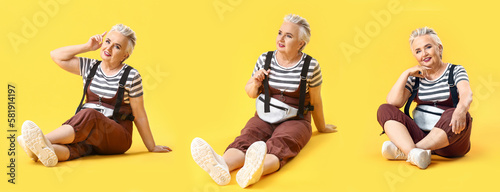 Collage of stylish elderly ...