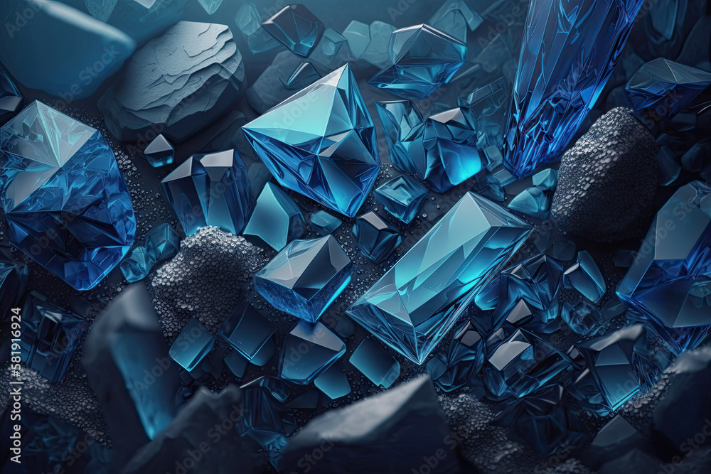 Sapphire Blue Gemstone Background - Gemstones Textures Backdrop Series