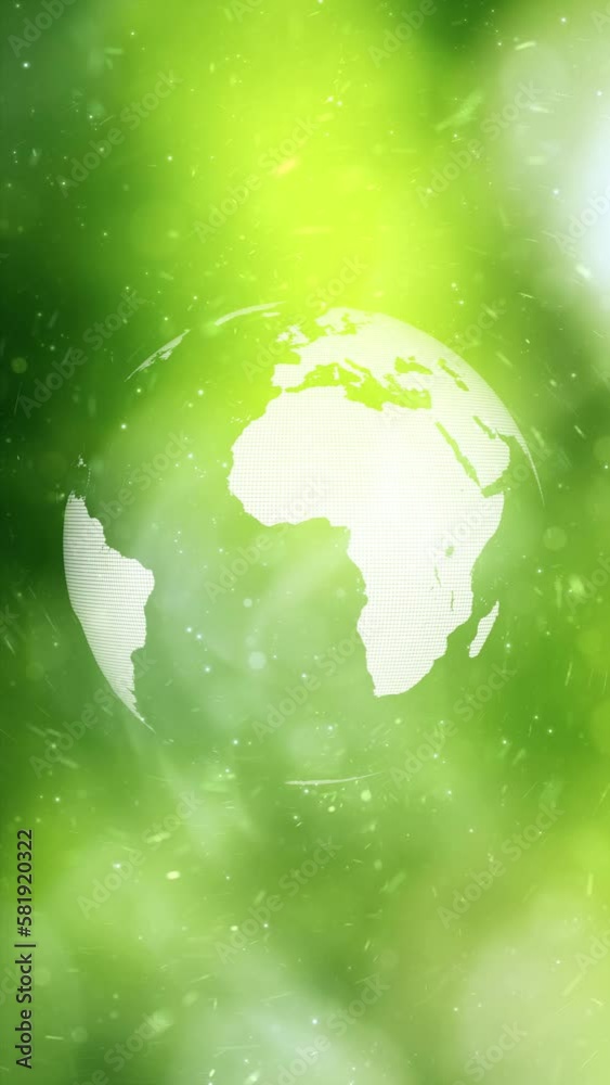 Seamless looping sunny nature bokeh particles motion with earth planet rotation. Vertical animation background. Seamless looping sunny nature bokeh particles motion with earth planet rotation. Vertical animation background.