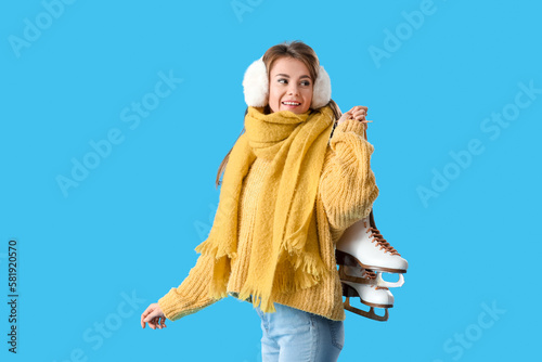 Pretty young woman with ice...