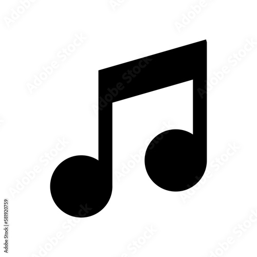 Musical note flat icon for radio apps and websites