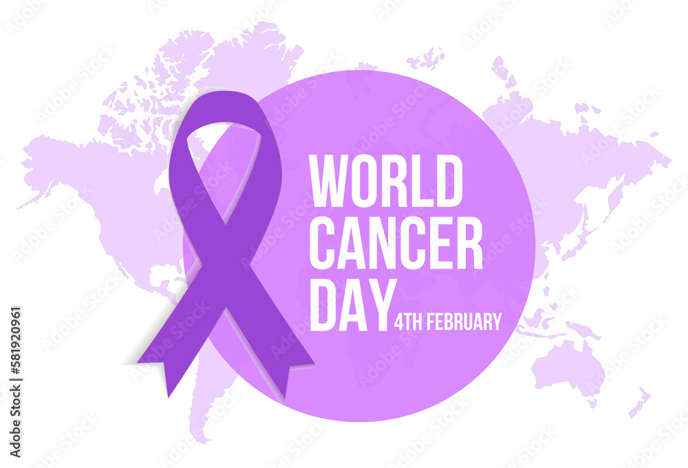 Concept of happy world cancer day in a circle Concept of happy world cancer day in a circle