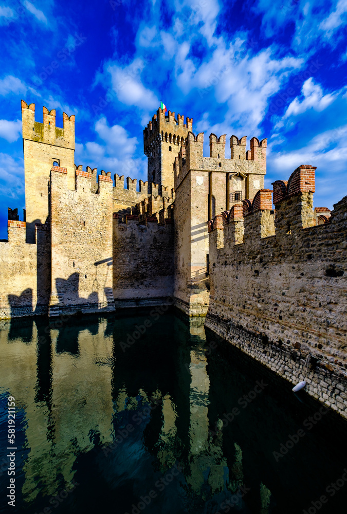 famous fortress of Sirmione at the lago di garda