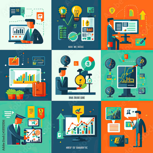 Stock market and trading vector illustration