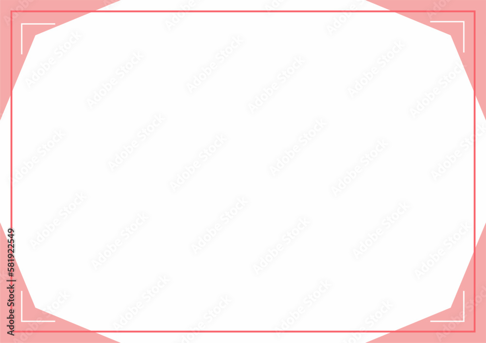 Photo & Art Print Simple pink line square frame, Ox_art