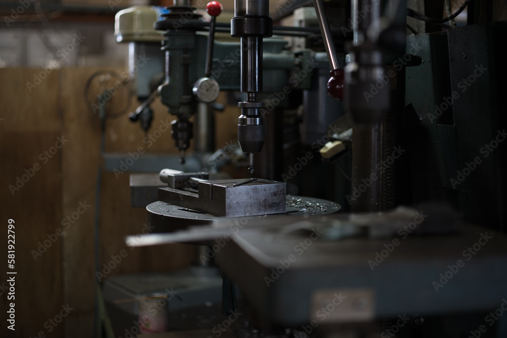 Part machining with drilling machine Part machining with drilling machine