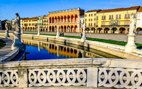 historic buildings at the old town of Padua - Padova in italy
