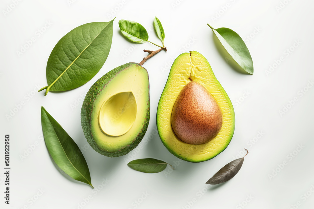 avocado isolated on white background, generative ai avocado isolated on white background, generative ai