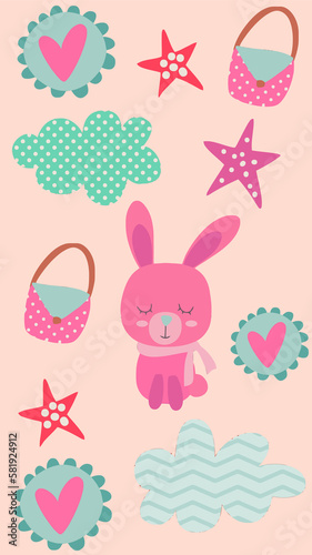 cute background in soft pink colors