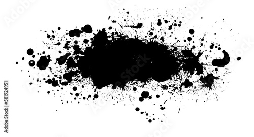 Black blot on white. Vector illustration