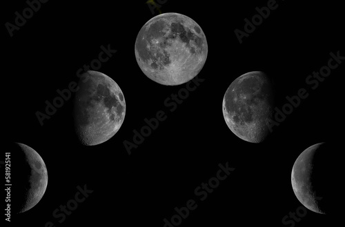 beautiful moons in all its stages