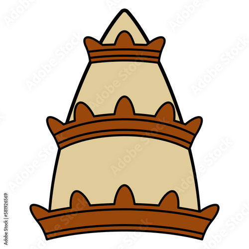 Papal tiara. Religious Catholic symbol. Isolated vector illustration.