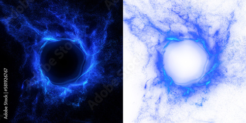 Photography sorcery-themed magical blue ring of smoke
