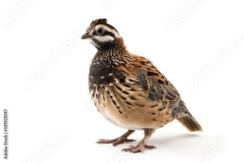 japanese quail in front of white background. Generative AI