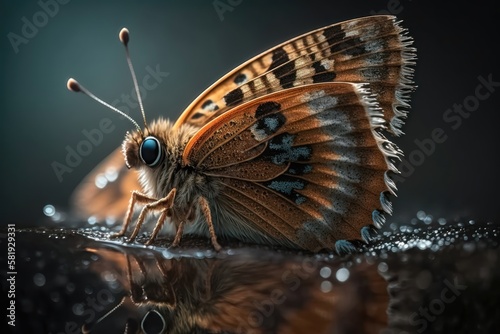 A butterfly close-up. AI generation
