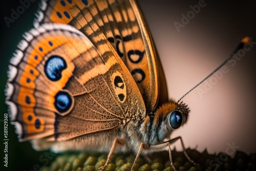 A butterfly close-up. AI generation © yuliachupina