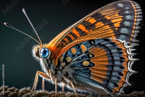 A butterfly close-up. AI generation © yuliachupina