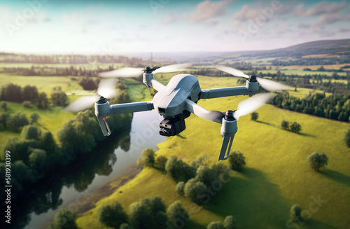 Wallpaper Mural Hobbyists can use camera drones to spy. Ai generated. Torontodigital.ca