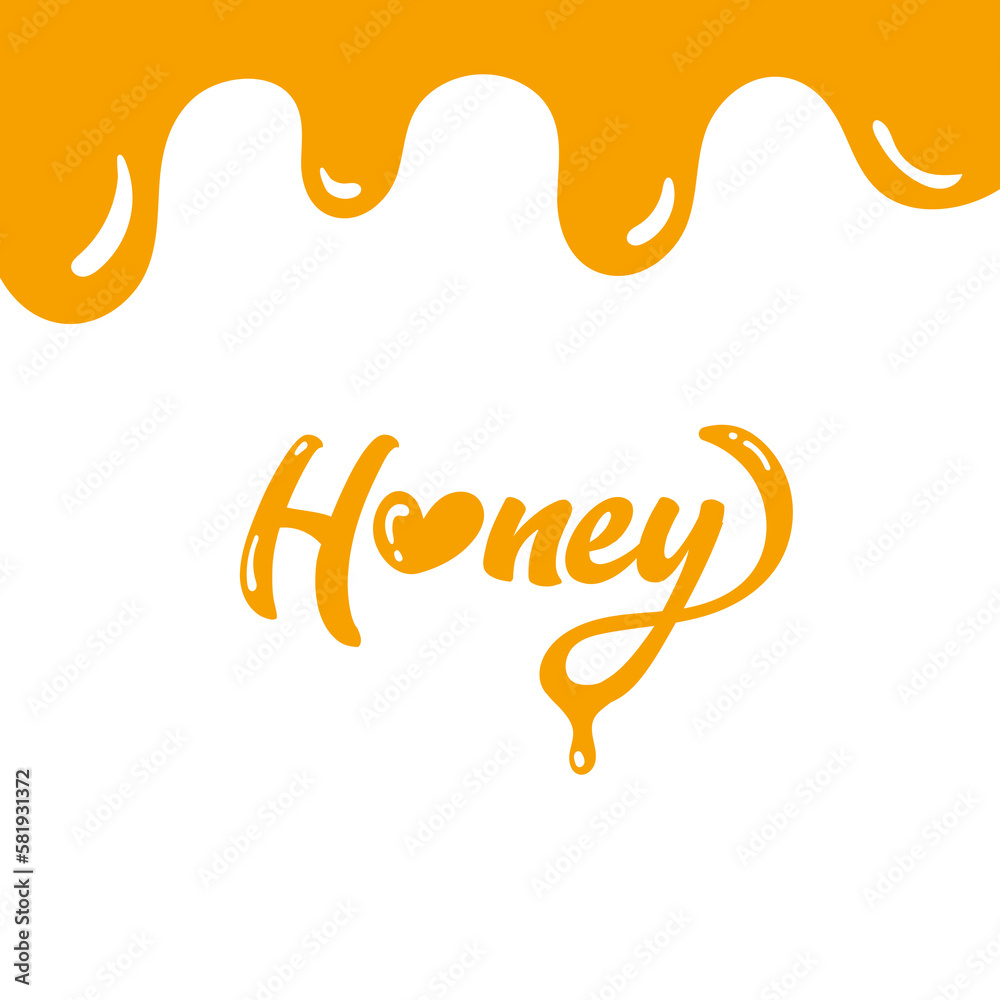 Sweet honey lettering. Dripping honey logo design template. Sweet honey lettering. Dripping honey logo design template.