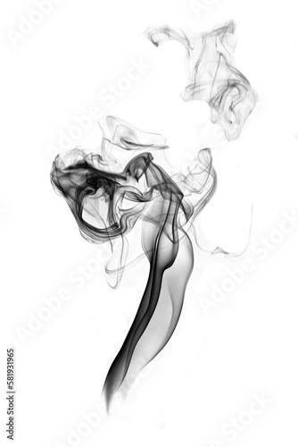 Smoke isolated on white background. Abstract ink texture