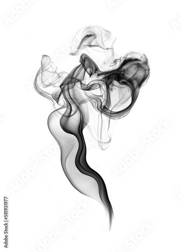 Smoke isolated on white background. Abstract ink texture